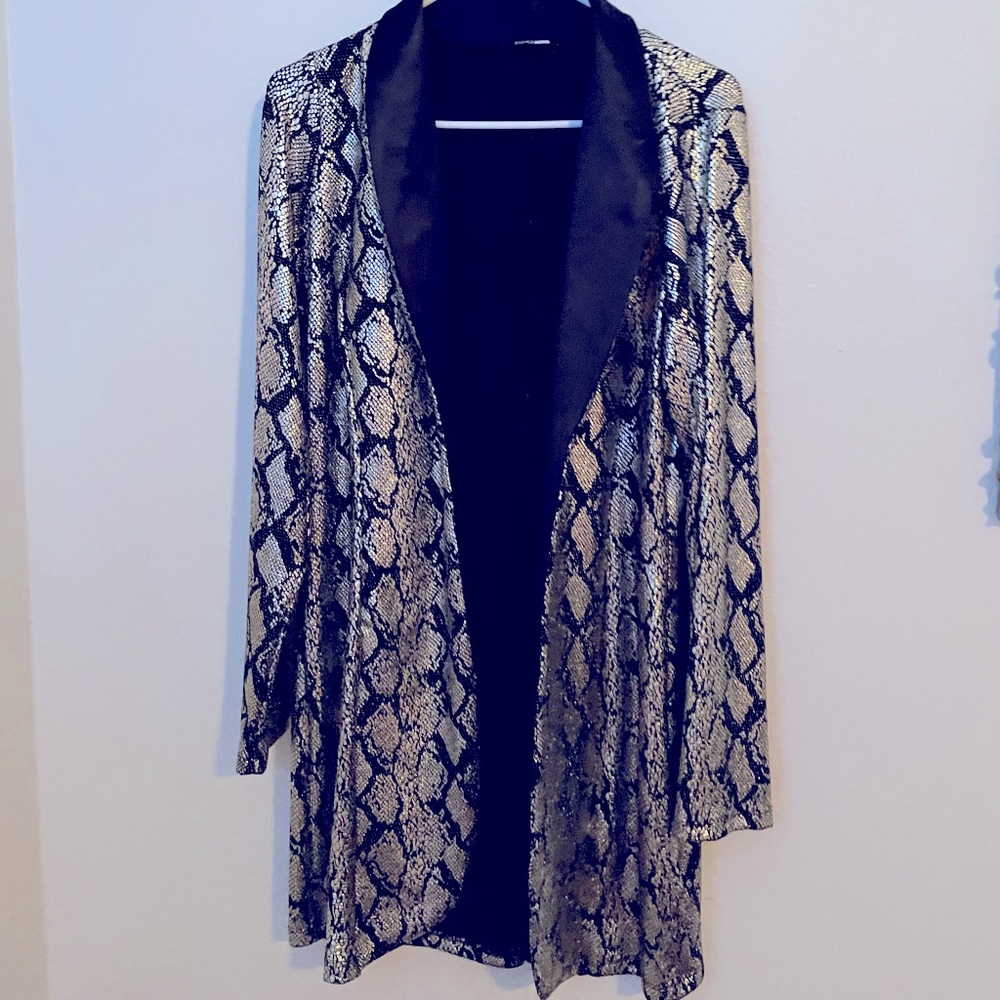 Snake print long jacket